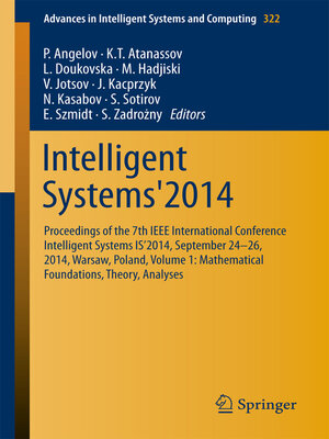 cover image of Intelligent Systems'2014